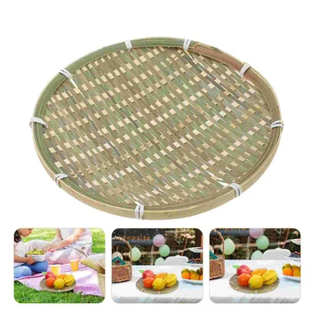 Плетеный из бамбука поднос для хлеба Декоративная Сервировочная Корзина Корзина для овощей Бамбуковая хлебница