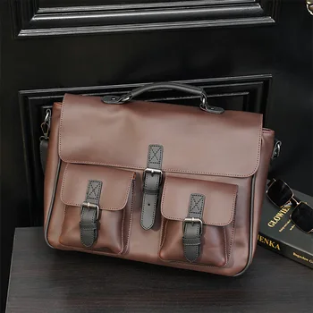 Повседневная сумка через плечо, мужская сумка большой емкости, модная сумка через плечо, мужская сумка-портфель, сумка из искусственной кожи