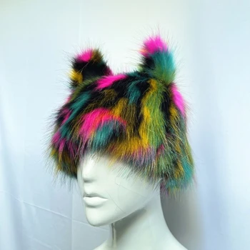 Повседневная утолщенная шапка в форме кошачьих ушей, плюшевая ветрозащитная шапка для поздней осени и зимы