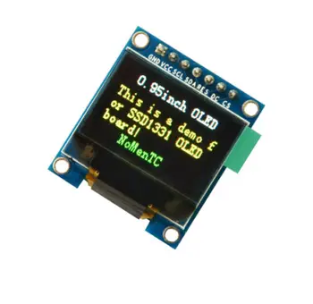 Полноцветный OLED-дисплей SPI с диагональю 0,95 дюйма SSD1331 разрешением 96X64 для электроники diy