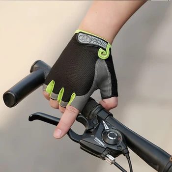Полупальцевые велосипедные перчатки на открытом воздухе с защитой от пота, мужские и женские полупальцевые перчатки, дышащие противоударные спортивные перчатки, перчатки для спортзала
