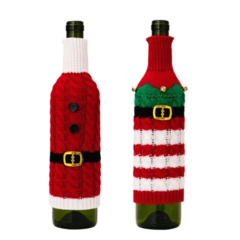 Праздничный чехол для свитера для винных бутылок Рождественский декор праздничные топперы для винных бутылок