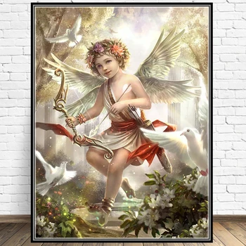 Прекрасный Ангел, сделай САМ, 5D Алмазная живопись, Полная дрель, Квадратная Круглая Вышивка, Мозаичное художественное изображение из стразов, Подарки для домашнего декора.