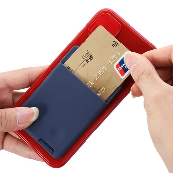 Простой телефон Самоклеящийся силиконовый держатель для карт ID Кредитное хранилище Силиконовый чехол-бумажник для мужчин и женщин Держатель для карт Аксессуар