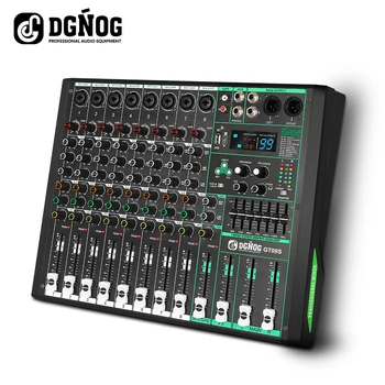 Профессиональный аудиомикшер DGNOG GT08S 8-канальная звуковая панель Консоль DJ Микшерная система 99 DSP звуковой стол для сцены вечеринки студии