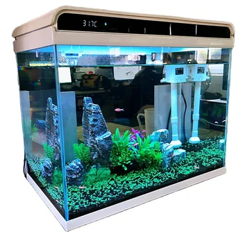 прямоугольный маленький акриловый аквариум для рыбок стеклянный аквариум с фильтром и светодиодной подсветкой Аквариум с медузами аквариум с цифровым экраном