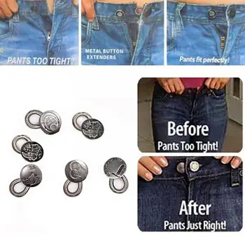 Пуговицы для джинсов, металлические удлиненные пуговицы, съемная поясная пряжка без гвоздей, удлинитель пряжки, Аксессуары для пошива джинсов, Регулировка своими руками X5P3