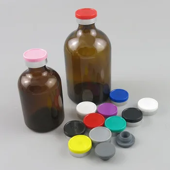 Пустой стеклянный флакон для инъекций янтарного цвета объемом 50 МЛ с пластиковой откидной крышкой, 100 мл Прозрачных стеклянных контейнеров для жидких лекарств, 200шт