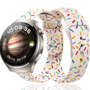 Радужный Силиконовый Ремешок для часов Huawei Watch 4 Pro Браслет для Huawei GT 3 2 46 мм Карамельный Силиконовый Ремешок Для Часов Спортивный Ремешок Для Часов
