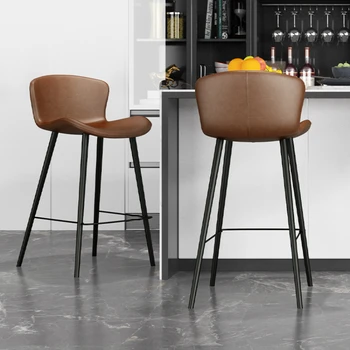 Роскошные металлические барные стулья на стойке регистрации, Современная кухня, дизайн ресторана, барные стулья, минималистская барная мебель Cadeira MR50BC