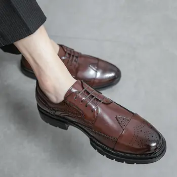 Роскошные мужские туфли с перфорацией типа 