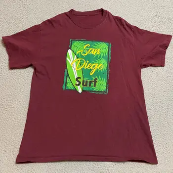 Рубашка для серфинга в Сан-Диего мужская средней длины красная с коротким рукавом Пляжная Aloha Повседневная для взрослых