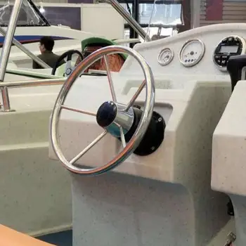Рулевое колесо для лодки Удобное Универсальное морское рулевое колесо с 5 спицами Серебристого цвета Морское рулевое колесо Спортивное Рулевое колесо Whee