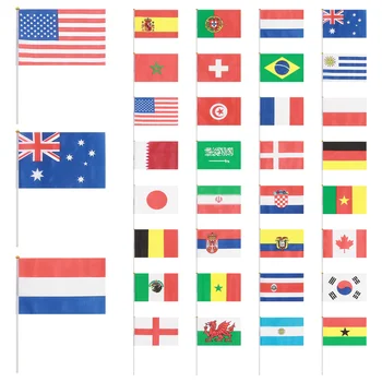 Ручная палка с национальным флагом, международные флаги стран мира, баннеры для декора бара и вечеринки, размахивающие флагами стран