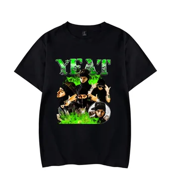 Рэпер Yeat 2 Alive World Tour Футболка Оверсайз Женская Мужская Летняя футболка с круглым вырезом и коротким рукавом Забавная футболка с графическими тройниками Уличная одежда