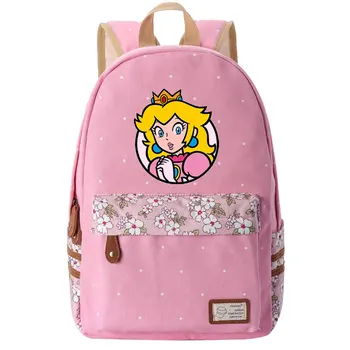 Рюкзак Super Princess с цветочным рисунком и рисунком принцессы из аниме, детские школьные сумки, Кавайная сумка для книг, подарки на день рождения в школу