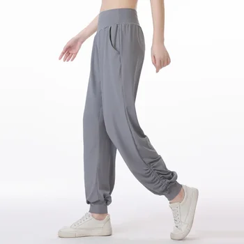 С логотипом lu Женские брюки для фитнеса и отдыха, свободные штаны для йоги, спортивные брюки для фитнеса, брюки для отдыха, женские