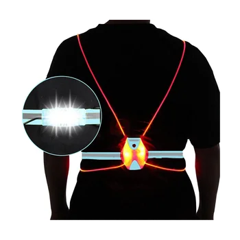 Светоотражающий жилет для ночного бега, светодиодный нагрудный светильник, USB-зарядка, кемпинг, рыбалка, велосипедный жилет Light ()