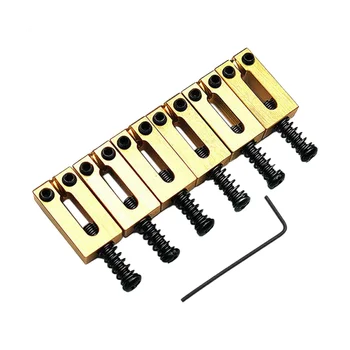 Седло-бридж из 6 комплектов для электрогитары из цельной латуни Bridge Bridge Code String Pull String Code String Saddle (черный)