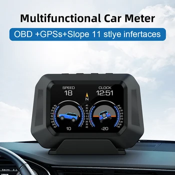 Система управления внедорожником в режиме реального времени Спидометр HUD P21 4x4 Инклинометр Градиент GPS Автоаксессуары Датчик уровня автомобиля