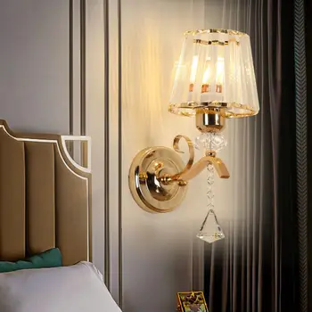 Скандинавский светодиодный настенный светильник, современные хрустальные настенные светильники для спальни, бара, гостиной, фон для внутреннего декора дома