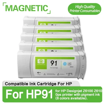 Совместим с HP 91 Совместимый картридж HP 91 для принтера HP Designjet Z6100 Z6100ps с пигментными чернилами (доступно 8 цветов).