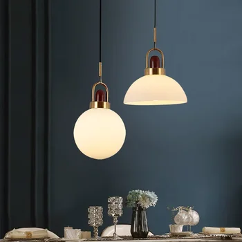 Современные подвесные светильники из стекла Nordic E27, светильники для столовой, бара, ресторана, подвесная лампа в стиле деко, прикроватное подвесное освещение