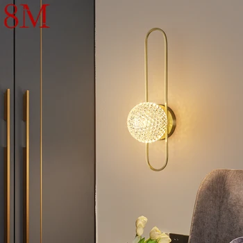 Современный латунный настенный светильник 8 м, светодиодное золотое бра, простой и роскошный креатив для домашнего декора гостиной