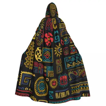 Средневековые костюмы для косплея, этнический орнамент, плащ с капюшоном, накидки, длинные халаты, куртки, пальто, карнавал