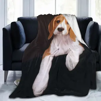 Супер Мягкое уютное теплое одеяло для дивана, кресла-кровати, дивана, офиса, подарка для взрослых, домашнего декора, одеяла для собак породы Бигль, фланелевого пледа