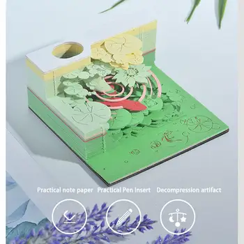 Счастливый Золотой Карп 3D Бумага для заметок в винтажном китайском стиле Разрывная бумага Креативная Красная заметка от руки, Постит Сетчатую книгу, Художественная резьба Z0D5