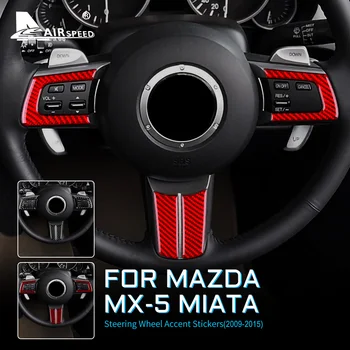 Углеродное Волокно для Mazda MX-5 MIATA MX5 2009 2010 2011 2012 2013 2014 2015 Аксессуары Внутренняя Отделка Наклейка на Крышку Рулевого Колеса