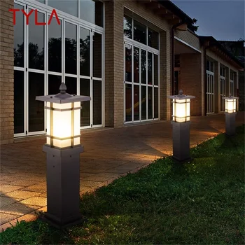 Уличная газонная лампа TYLA, солнечная светодиодная водонепроницаемая современная садовая лампа для внутреннего дворика для дома, веранды, сада, виллы