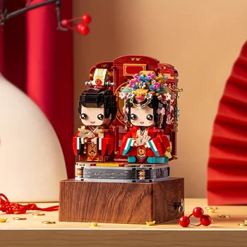 Уникальная идея свадебного подарка: Музыкальная шкатулка из сборных строительных блоков с китайской свадебной музыкой - идеальное украшение!