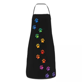 Унисекс Красочная Собачья лапа Кухонный фартук шеф-повара для приготовления пищи и выпечки для мужчин и женщин Кухонная посуда для садоводства