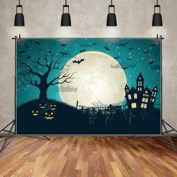 Фон для фотосъемки MOON.QG, фон для фотосъемки в Лунную ночь на Хэллоуин, баннер для детской вечеринки, домашний реквизит для фотосъемки