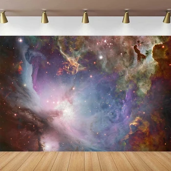 Фон для фотосъемки Космической Галактики, Звездное Небо, Вселенная, Сверкающая Туманность, Фон, Баннер для детского Дня Рождения, декор, плакат