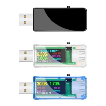 Цветной IPS дисплей USB-тестер, измеритель тока и зарядной емкости, индикатор времени, мобильный детектор мощности, Проверка батареи
