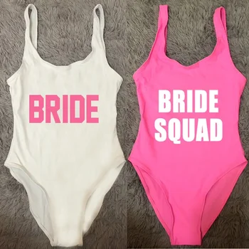 Цельный купальник BRIDE SQUAD, женские купальники большого размера, купальный костюм для Мальчишника, сексуальное боди, монокини, новинка 2022 года, пляжная одежда