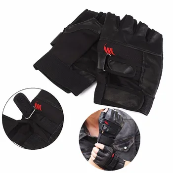 Черные мужские перчатки для поднятия тяжестей из искусственной кожи, Тренировочные наручные перчатки, Спортивные упражнения, Фитнес, 1 Пара