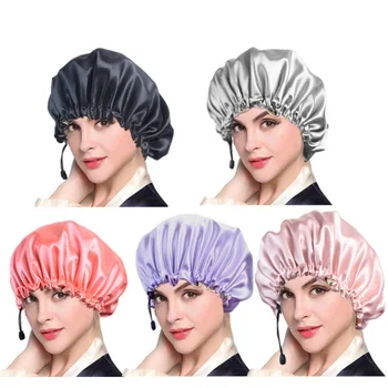 Шелковая ночная шапочка для женщин, чепчики для волос, головные уборы от выпадения волос, роскошные шелковые чепчики, ночная шапочка для волос