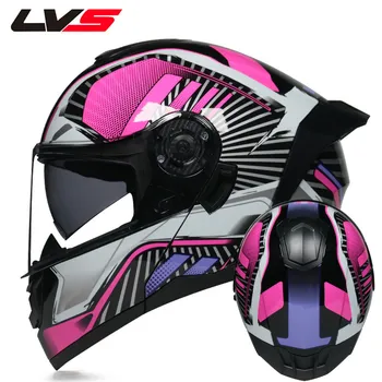 Шлем LVS, полнолицевой, безликий шлем с двойными линзами, Bluetooth, индивидуальный летний полушлем, электрический гоночный шлем 4seasons