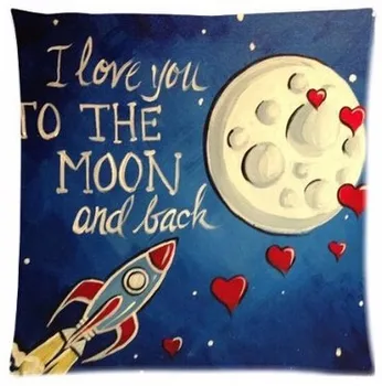 Я люблю тебя на ракете до Луны и обратно, Передай Мою любовь Инде, Квадратная наволочка на молнии, двусторонняя наволочка для подушки