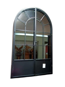 Винтажное металлическое черное декоративное окно, настенное подвесное зеркало для фальшивого окна