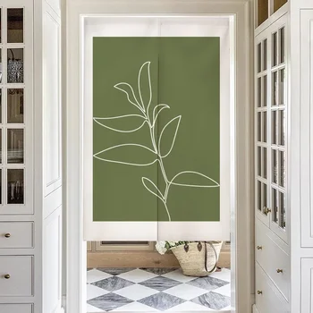 Занавеска на дверь в скандинавском стиле Ins, Свежее зеленое растение Noren, Кухня, спальня, Полупрозрачная занавеска, занавеска для входной перегородки, занавеска для дверного проема